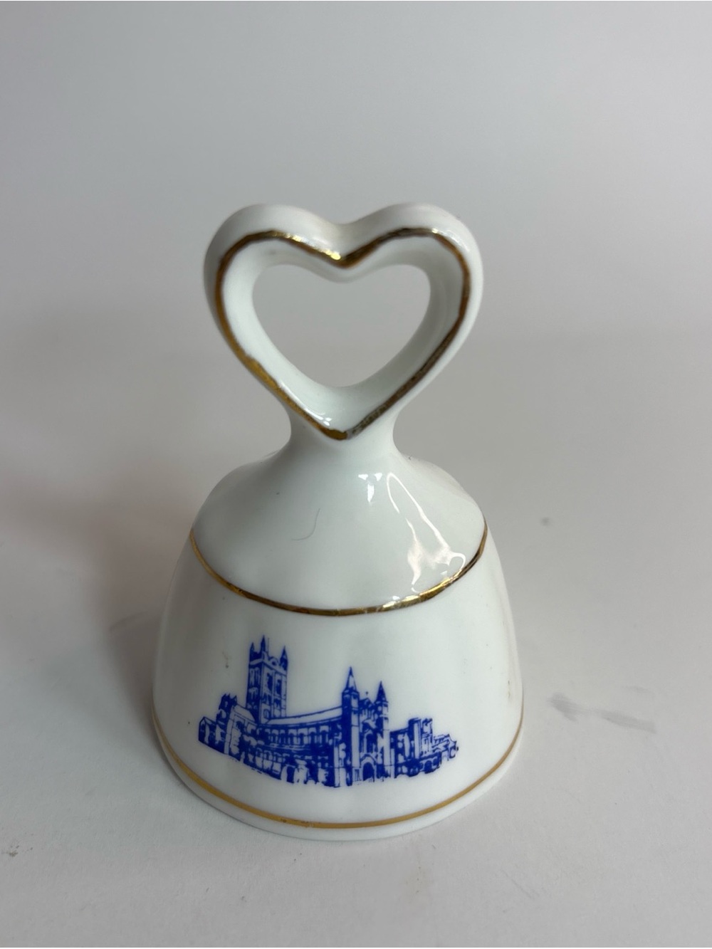 Vintage Canterbury Cathedral Fine Bone China Souvenir Bell. Gilded Gold Trim